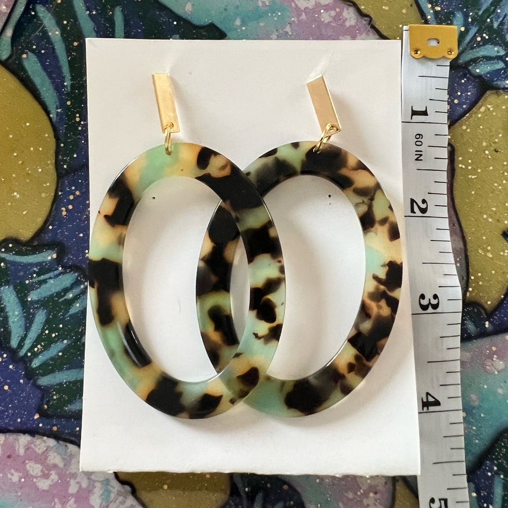 Gold & Acrylic Statement Earrings